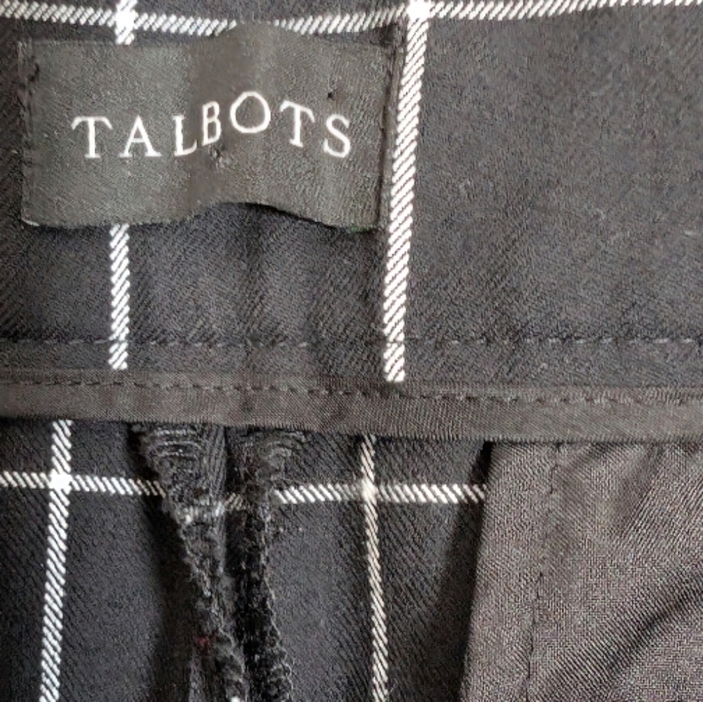 NWT Talbots‎ Chatham Ankle Pants - Window Pane Black Cotton Spandex 8 Petites - Picture 7 of 10